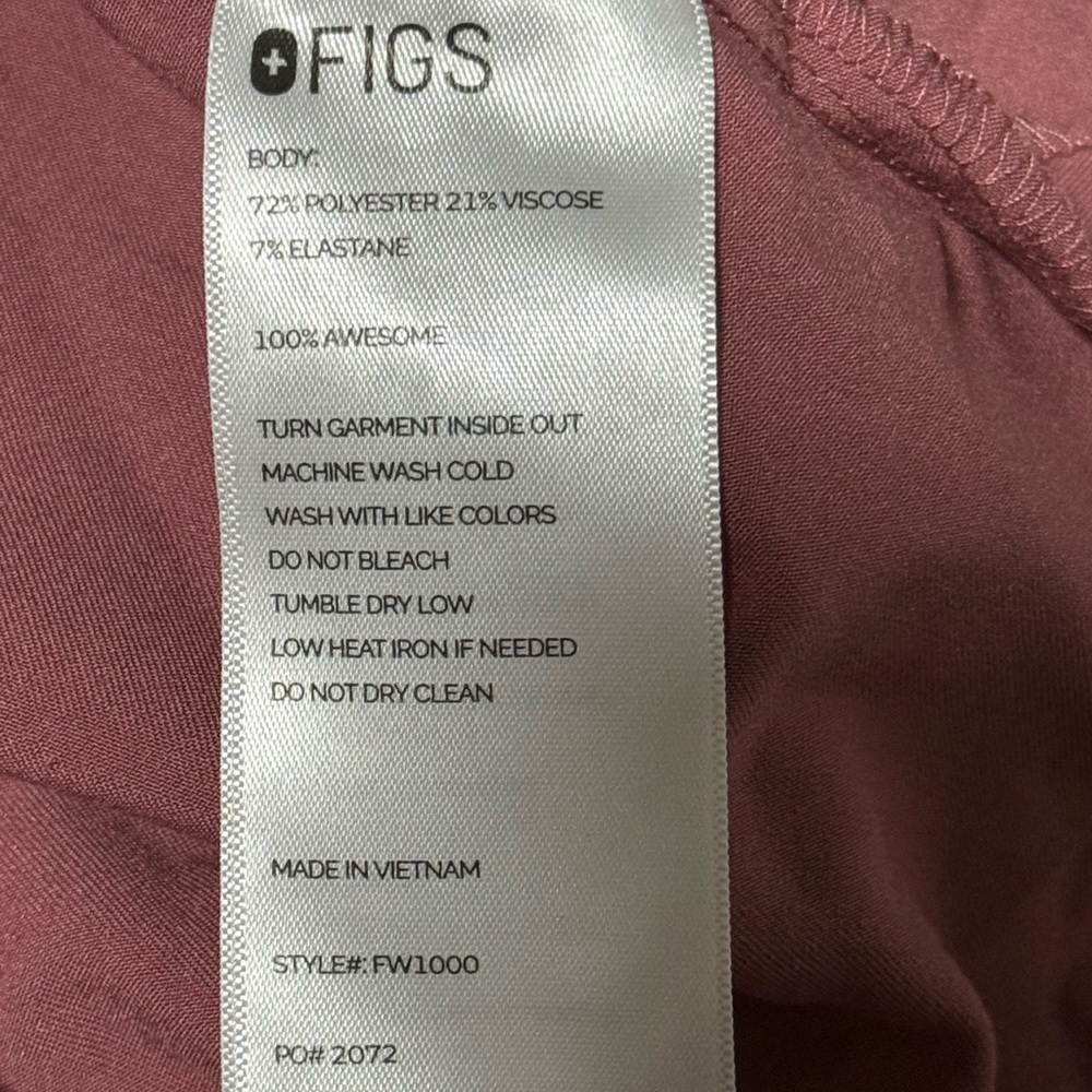 FIGS catarina scrub top in “dusty rose”/mauve - Picture 2 of 3